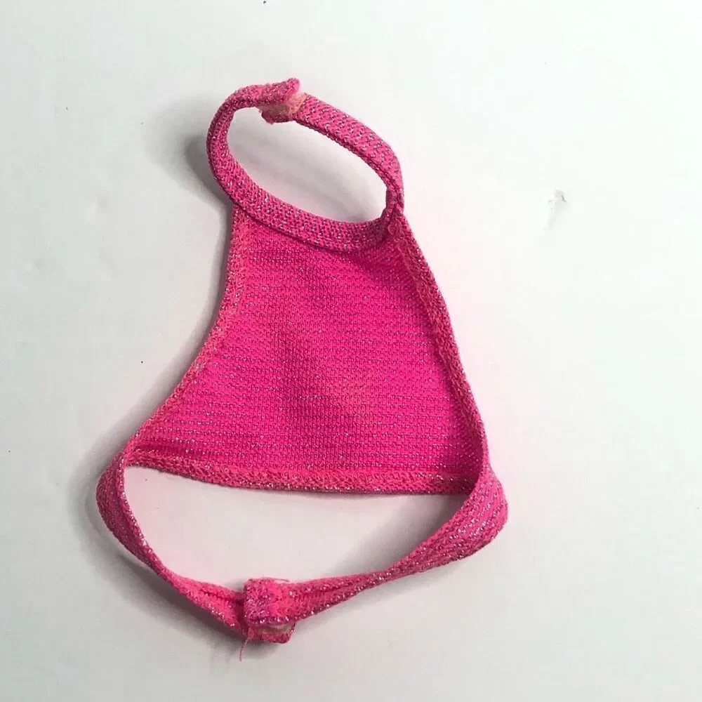 larger doll top pink metallic halter top‎ for dolls no brand 3.5 inches
